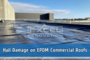 How Long Does a TPO Roof Last: Factors, Maintenance Tips & More 1 EPDM roofing damaged by hail storm